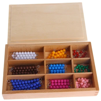 Montessori Matematică Material 1-9 Margele Bar în Cutie de Lemn Timpurie Preșcolară Jucărie