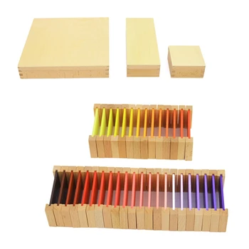 Montessori Senzoriale Material de Învățare Jucarii din Lemn pentru copii de Culoare Tableta Cutie 1/2/3 Lemn Grădiniță de Jucărie jocuri-P101