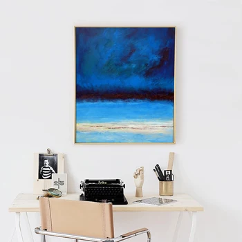 MUYA Verticale Abstracte pictura in ulei pe panza manual pictura celebra reproducere albastru ocean moderne imaginile pentru camera de zi