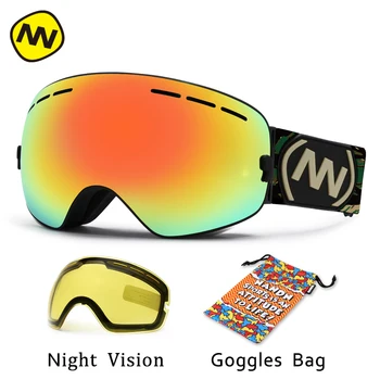 NANDN brand de ochelari de schi UV400 anti-ceață mare mască de schi, ochelari schi bărbați femei zăpadă, snowboard, ochelari de protecție