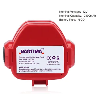 NASTIMA 12V 2100mAh Ni-CD Baterie Extinsa de Înlocuire pentru Makita 1233/1234/1235/1235B/1235F/192696-2 fără Fir Instrument de Putere