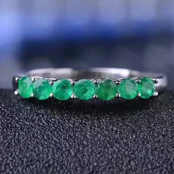 Naturale de smarald inel masiv argint 925 inel de smarald 2,5 mm rotund naturale, pietre pretioase smarald inel simplu, inel de proiectare