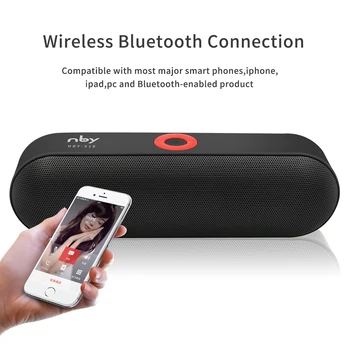 NBY S18 Difuzor Portabil Bluetooth cu Dual Driver de Difuzor,12 Ore timp de Redare,HD Audio Subwoofer Boxe Wireless cu Microfon