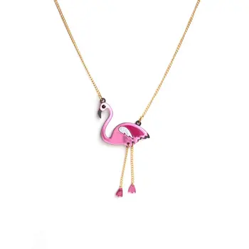 New Sosire Animale Drăguț Cercel Flamingo Stud Cercei pentru Femeile Păsări Colorate Forma Fata Petrecere de Ziua Lanț de Bijuterii Cadouri