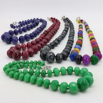 New sosire fațete abacus forma 6-20mm turn de piatră lanț colier 19 inch DIY femei moda bijuterii cinci culori pentru a alege de la