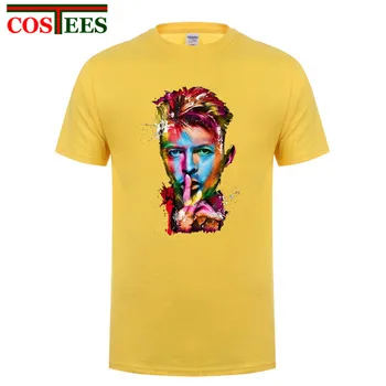 New sosire Noutate Print Cotton T camasa Barbati Brand 2017 David Bowie Amuzant Barbati Tricou camisa tumblr Alb cu Maneci Scurte Sus Tees