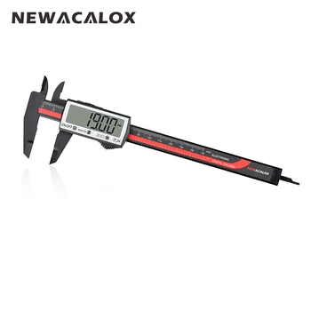 NEWACALOX Fibra de Carbon Touch Șubler Digital LCD foarte Mare Ecran, Inch/Metric de Conversie 0-6 Inch/150 mm Instrument de Măsurare