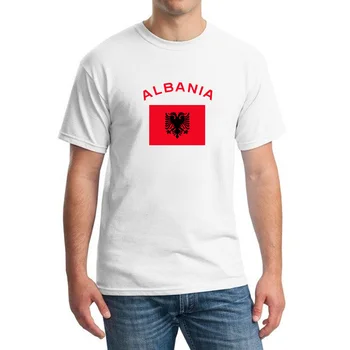 Noi 2017 Vara Cupei Europene ALBANIA Fanii Majorete T-Shirt Bumbac O Guler Drapelul Național tricouri Barbati Haine