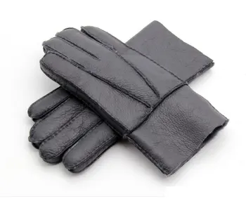 Noi de Iarnă pentru Bărbați Cald Mănuși din Piele de Oaie pentru Bărbați Mănuși de Iarnă Termică Hand-made manusi