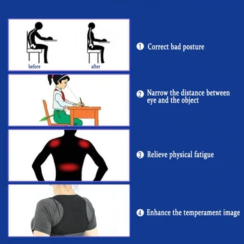 Noi Reglabil Corector de Postura de Spate Umăr Centura Suport pentru Adulti Nailon Spate Corset pentru Barbati Femei
