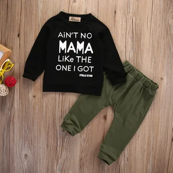Nou-născut Copil Copil Copil Copil Boy tricou Tricou +Pantaloni Set Haine Copii Toamna Iarna Haine Set0-3Y