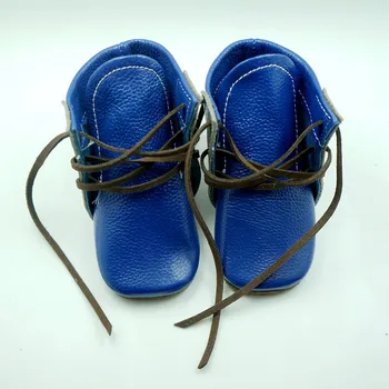 Nou stil Handmade din Piele copii, cizme Primul Pietoni dantelă-up pentru copii mocasini gils băiat Pantofi de 12,5-15,5 CM transport gratuit