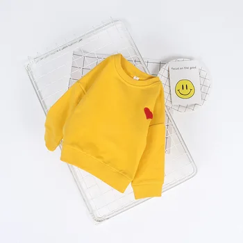 Noua Toamna Iarna pentru Copii Baieti Fete Tricou Outwear Bumbac Maneca Tricou pentru Baieti de Imprimare Inima Uza Topuri Haine pentru Copii 2-7 Y