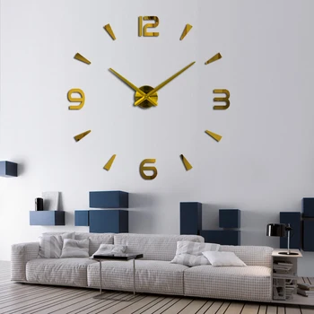 Noua vanzare ceas de perete diy scurtă cuarț ceasuri de acril oglindă de perete autocolant acasă decorare camera de zi încă de viață autocolante