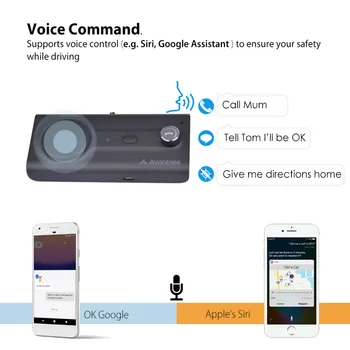 NOUL Bluetooth Handsfree Vizorul Car Kit-ul cu Siri, Google Asistent Comandă Vocală, Auto Power Pe Wireless În difuzor Auto