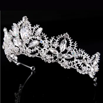 Nunta coroana bentita Diademe pentru Femei flori mireasa cristal, diademe, coroane de rege Nunta Accesorii de Par Moda bijuterii