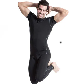 Oamenii Pro Rapid Uscat Antrenament Gymming Top Lung Tee Sportive se Execută de Yogaing Comprima Exercițiu de Fitness T-shirt Îmbrăcăminte Tricou 1003