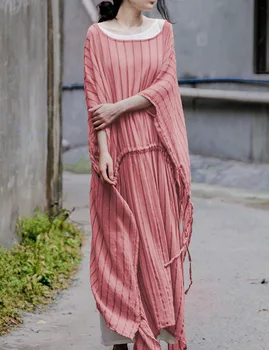 Original Fâșie Lungă Rochie cu Maneci Scurte de Vară Stil Nou Femei din Bumbac Lungi Deschide Fanta Vestidos Femeilor Vintage Rochie plus dimensiune