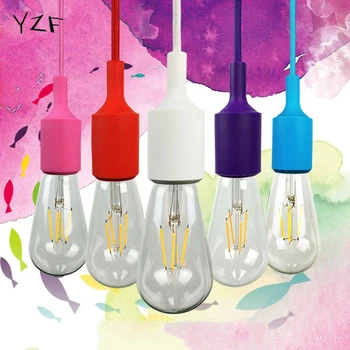 Pandantiv Modern Lumini 9 Culori DIY de Iluminat Multi-culoare Silicon E27 dulie Bec Lampi Decor Acasă