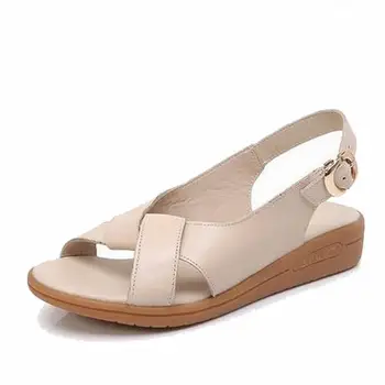 Pantofi Femei Piele Naturala Sandale Femei, Sandale De Moda 2018 Apartamente De Vară Pantofi Pentru Femeie Sandale Sandalias Mujer #2895