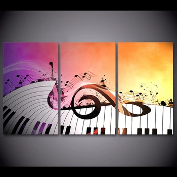 Panza Pictura Arta de Perete Decor Acasă Cadru 3 Piese clape de Pian Muzică Abstractă Instrument Muzical Modern HD Imagini Imprimate
