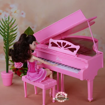 Papusi accesorii mobilier nou roz simulare pian pentru barbie papusa jucărie diy seturi de joc pentru copii fete ziua de nastere cadouri