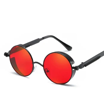 Peekaboo retro de Înaltă calitate pentru femei ochelari de soare rotund steampunk cadru metalic rotund epocă ochelari de soare masculin feminin oglindă uv400