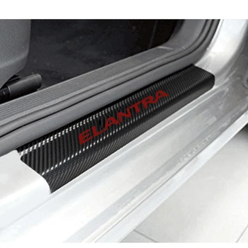 Pentru Hyundai Elentra Santa FE, Sonata, Tucson, Accent Pragului de Ușă Scuff Pedala de bun venit Pragul de Fibra de Carbon Autocolante auto styling