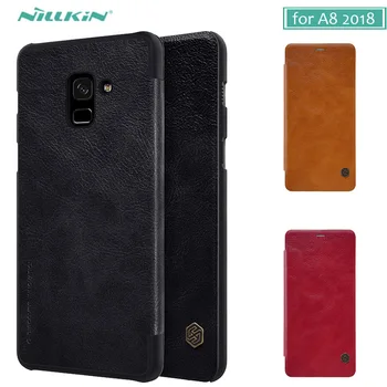 Pentru Samsung Galaxy A8 2018 Caz Nillkin Qin Serie Piele Flip Caz de Telefon de Lux Portofel cu Slot pentru Card pentru Samsung A8 2018 Acoperire