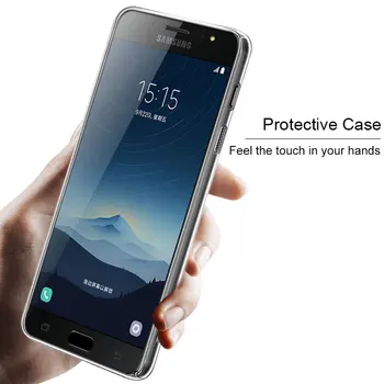 Pentru Samsung Galaxy C8 / J7+ / C7 2017 Caz Imak surround Complet de protecție a PC Hard shell din material Plastic Cazuri de Telefon Crystal Capac Spate