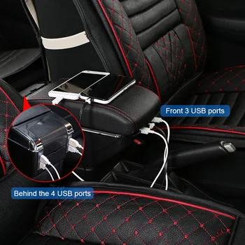 Pentru VW Polo 2013-2017 Auto-Styling ABS Cu PU Auto Cotiera Centrală Magazin de Conținut Cutie de Depozitare Cu Suport pentru pahare Scrumieră Accesorii