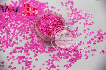 Perlate Indescent Rose Carmin Culori Stea Forme Sclipici Dimensiune 3mm paillette pentru Nail Art , DIY consumabile