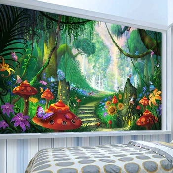 Personalizat Murale 3D Tapet Desene animate Zână Pădure Ciuperci Calea Pictura pe Perete Copii Dormitor Copii Eco-Friendly Foto gazete de Perete