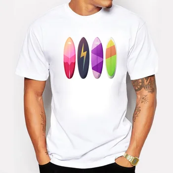 Placă de surf Colecție de Design pentru Bărbați T-shirt-uri de Moda Răsărit Fulger Culori Scurta de Vara Tricou Bumbac Barbati/Baiat Top Hipster Tees
