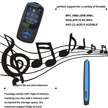 Pret de fabrica RUIZU X06 MP3 Player 8GB Bluetooth Sport MP3 Player de muzică 1.8 Inch 100hours de înaltă calitate fără pierderi FM Recorder