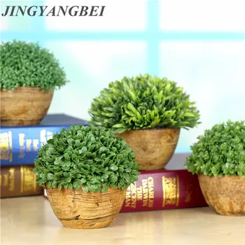 Primavara plantele Verzi Rășină turnate bonsai Artificial frunze de plante cu set vaza fals plante cu Flori desktop plante decor acasă