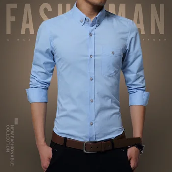 Primăvara Brand Nou pentru Bărbați Cămașă Rochie de sex Masculin Tricouri Barbati Fashion Casual cu Maneca Lunga Slim de Afaceri Formal Shirt camisa sociale masculina