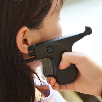 Profesionale De Siguranță Ureche Pistol Piercing Cercei Stud Instrumente Dublu Pistol Plug Pentru Femeile Nici O Durere Piercing Bijuterii