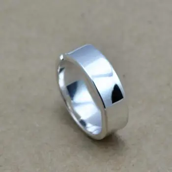 Pur 999 Sterling Argint Bijuterii Elegant Inel Pentru Femei Și Bărbați Simplu Design Neted Deschidere Tip