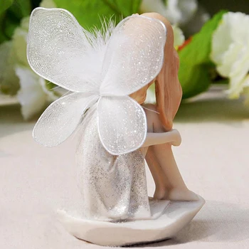 Q-slava Îngerilor cadouri rășină înger zână decor nunta Alb dulce Înger acasă decorare Masina Decor Fată Frumoasă Europene
