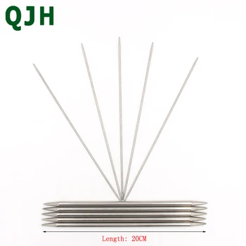 QJH NOI 11sets 55PCS de 20cm Direct din Oțel Inoxidabil Dublu Subliniat Pulover Croșetat de Tricotat Ace 2.0 mm-6,5 mm (Argintiu)