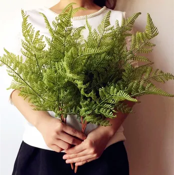 Real rămâne Sentimentul Fern leaf Grămadă 5pcs Artificiale Feriga Verdeață Planta vesnic verde pentru Florale Nunta Verdeata Decorativa