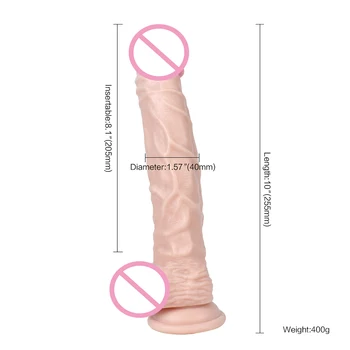 Realist 10 în Mare Vibrator Waterproof Flexibil penis cu textură ax si ventuza Puternica Scula jucării Sexuale pentru femei pentru Sex-shop