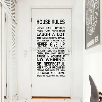 Regulile casei Citate de Wall Decal de Inspiratie Arta Autocolante de Vinil pentru Camera de zi de Decorare Dormitor
