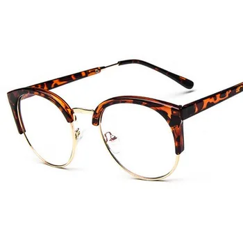 Retro Ochi de Pisică Rama de Ochelari de Designer de Brand de Moda pentru Femei Jumătate Rama de Ochelari Vintage Men Optice Cadru Oculos de grau