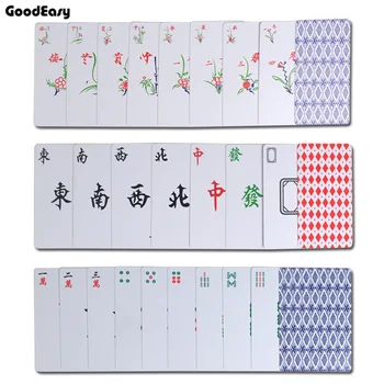 Rezistent la apa Portabil Hârtie Mahjong carti de joc set cu 2 Acrilice zaruri&Flanelă sac de Călătorie Mahjong Card Poker de Goodeasy