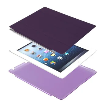 RYGOU Pentru Apple ipad 2 3 4 Piele PU Caz Magnetic Fata Smart Cover+Clar sau Mat Solid Hard Înapoi Caz Shell pentru iPad 2 Caz