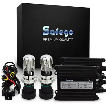Safego AC 12V hid xenon kit de 55w H4-3 Bi-xenon H4 high Low Hi/lo Bixenon kit de 4300K 5000K 6000K h4 xenon 55w masina becurile farurilor