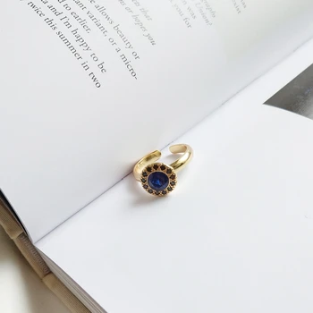 Sapphire inele argint 925 culoare de aur bijuterie Planeta înconjoară design de moda sălbatic inele femei personalitate trendy bijuterii