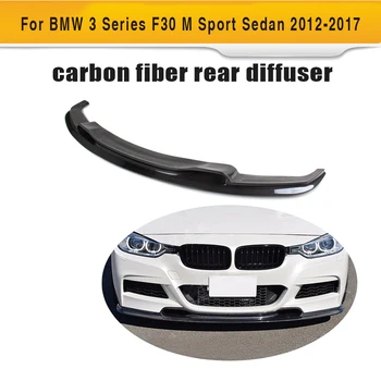 Seria 3 din fibra de carbon fata buza spoiler protector pentru BMW F30 M Sport Sedan 4 Usi 2012-2016 320i 328i 335i stil 3D Negru FRP